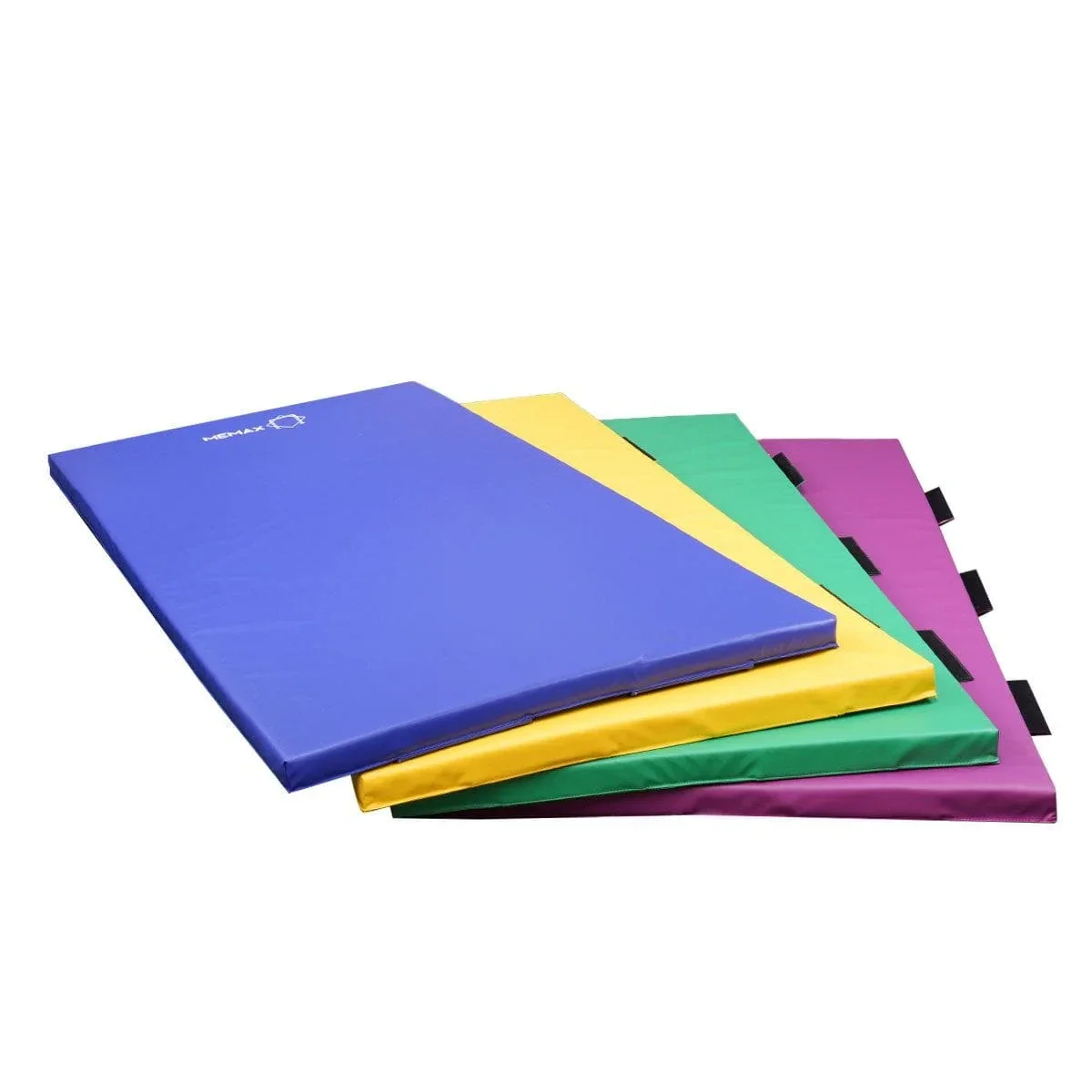 GymPlus colourful exercise mats in blue, yellow, green, and purple for gymnastics, yoga, and functional fitness. Visit waiteandsea.com.au