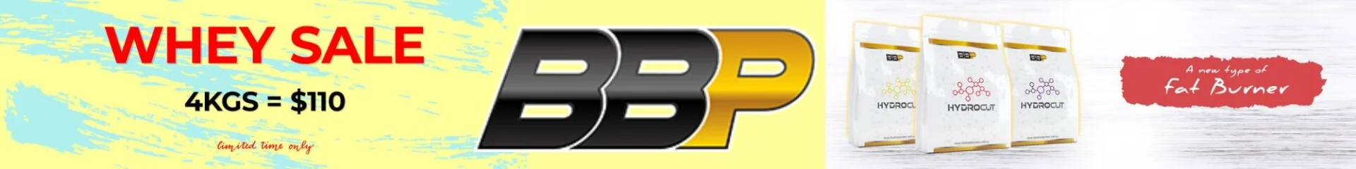 BlackBelt Protein logo featuring the initials "BBP" in bold black and gold, representing their premium protein supplements for health and fitness.