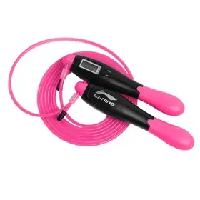 Li-Ning double-button electronic skipping rope in pink, perfect for Health and Fitness workouts and cardio training. Visit waiteandsea.com.au