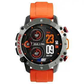Lokmat Zeus 3 Pro smartwatch with an orange strap, perfect for Health and Fitness tracking and outdoor sports. Visit waiteandsea.com.au
