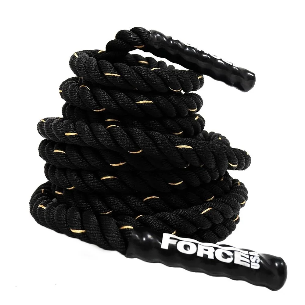 FORCE USA battle rope with durable construction and ergonomic handles for strength and conditioning training. Visit waiteandsea.com.au