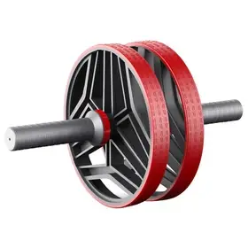 Abdominal exercise wheel in red and black, ideal for Health and Fitness core strength training. Visit waiteandsea.com.au