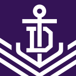 "The official Fremantle Dockers AFL logo featuring a bold white anchor on a purple background, symbolising the team’s strength and connection to Fremantle’s maritime heritage."