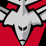 "The official Essendon Football Club AFL logo featuring a sleek, modern bomber plane design in red, black, and silver, symbolising the team’s bold identity."