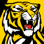 "The official Richmond Football Club AFL logo featuring a roaring tiger in yellow, black, and white, symbolising the team’s strength and ferocity."