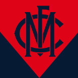 "The official Melbourne Football Club AFL logo featuring a bold red and navy blue design with the initials 'MFC,' representing the team’s rich history and legacy."