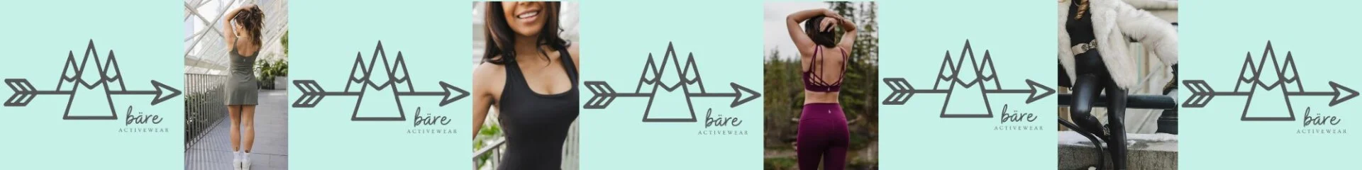 Bare Activewear banner featuring women in stylish fitness clothing.