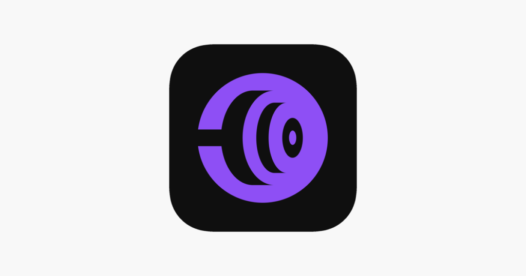 Purple and black icon of a fitness app logo featuring a barbell design, symbolising strength and performance in health and fitness. Visit www.waiteandsea.com.au to explore sporting apps.