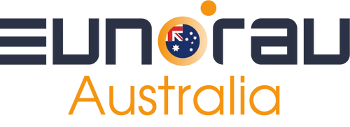 Eunorau Australia logo with a modern design and Australian flag integration, symbolising high-quality e-bikes for health and fitness enthusiasts. Visit www.waiteandsea.com.au for more details.