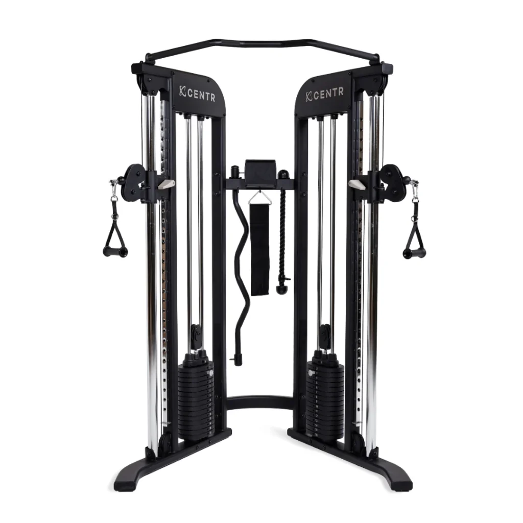 Centr 2 Home Gym Functional Trainer Versatile functional trainer for health and fitness enthusiasts Includes multi-grip pull-up bar, dual-pulley system, and 160 lb weight stack Available at www.waiteandsea.com.au