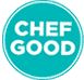 ChefGood logo on a teal background, showcasing healthy meal delivery services available through Waite and Sea, supporting your Health and Fitness goals.