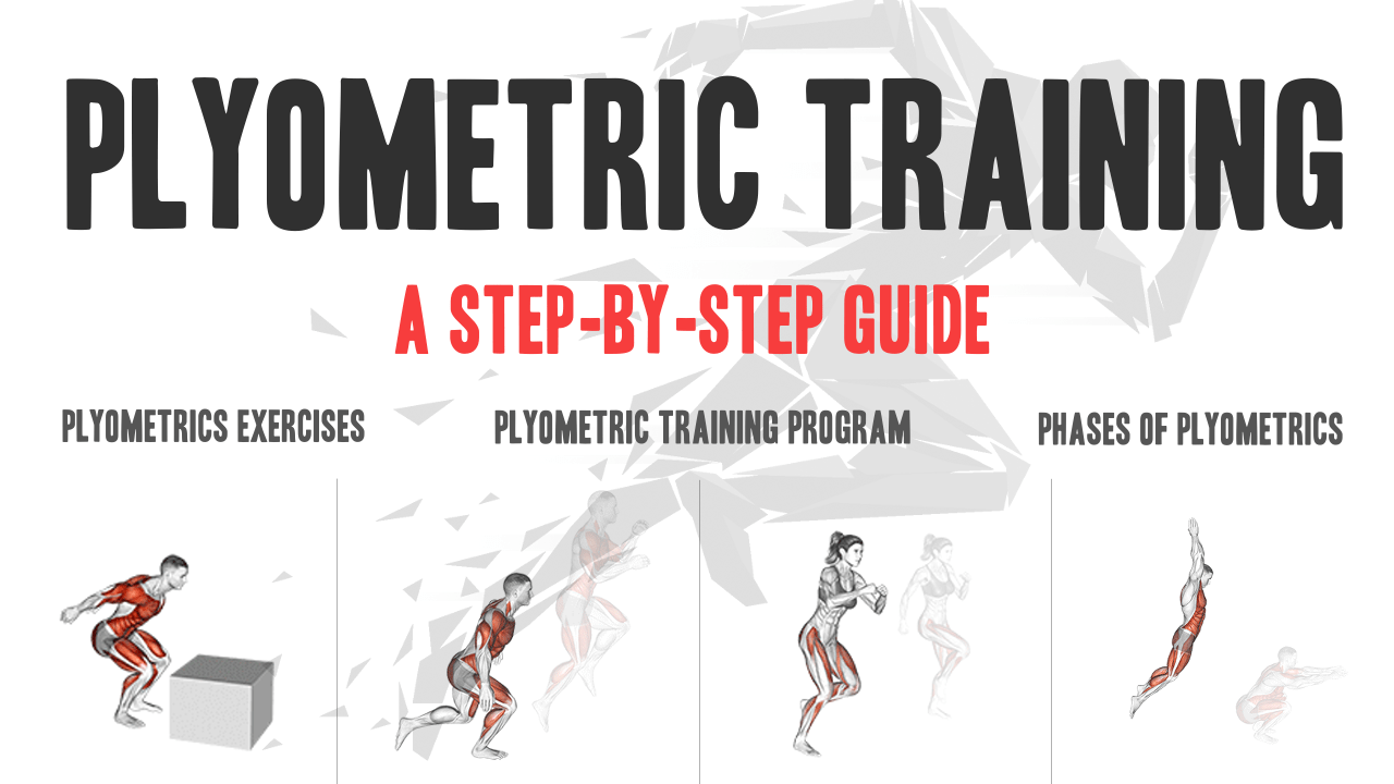 Illustration of plyometric training exercises, including box jumps and squat jumps, focusing on explosive strength and agility for health and fitness. Visit www.waiteandsea.com.au for more fitness tips.