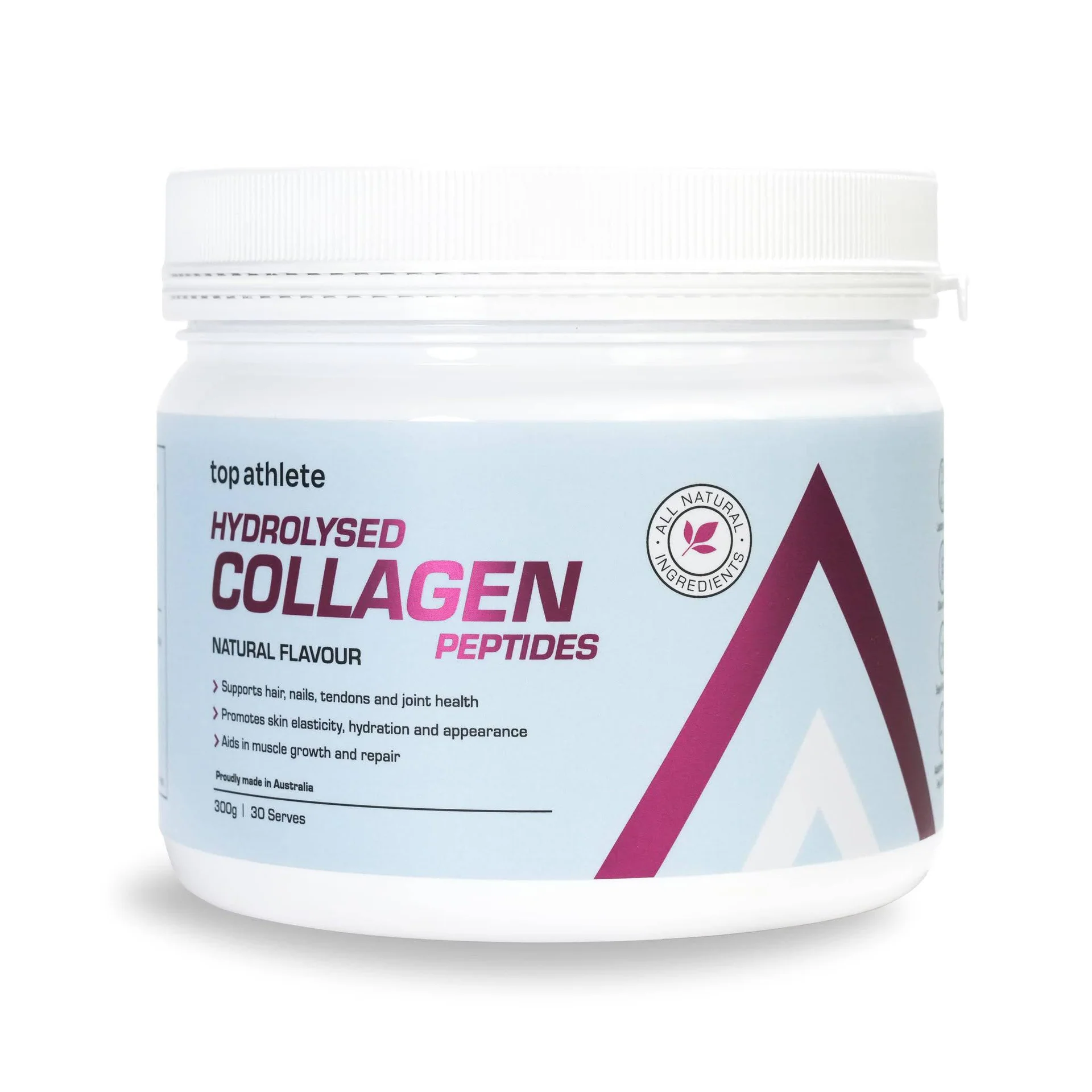Hydrolysed Collagen Peptides by Top Athlete Supports hair, nails, tendons, and joint health Promotes skin elasticity, hydration, and muscle repair Perfect for health and fitness enthusiasts Visit www.waiteandsea.com.au