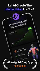 Mobile interface featuring an AI-generated progress tracker and a personalised weightlifting plan for optimal fitness results. Visit www.waiteandsea.com.au for innovative fitness apps.
