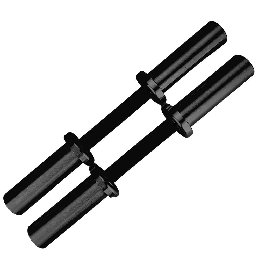 Black Olympic dumbbell handles designed for strength training, essential for health and fitness workouts. Available at www.waiteandsea.com.au.