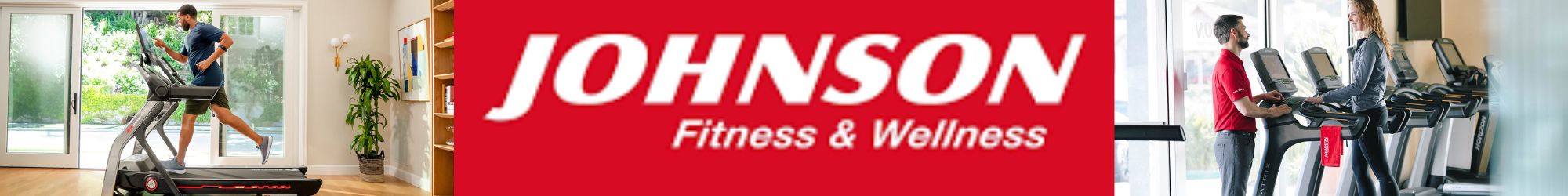 Johnson Fitness & Wellness banner showcasing high-quality treadmills and professional health and fitness equipment for home and commercial use – www.waiteandsea.com.au