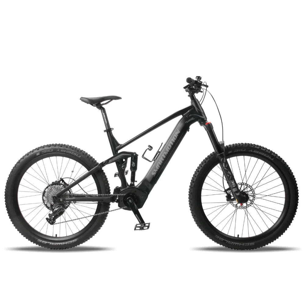 Smartmotion Hypersonic Neo E-Bike in black – a premium electric mountain bike (e-MTB) designed for both urban commuting and off-road riding. Built with a high-performance motor, full suspension, and lightweight frame. Available now at www.waiteandsea.com.au.