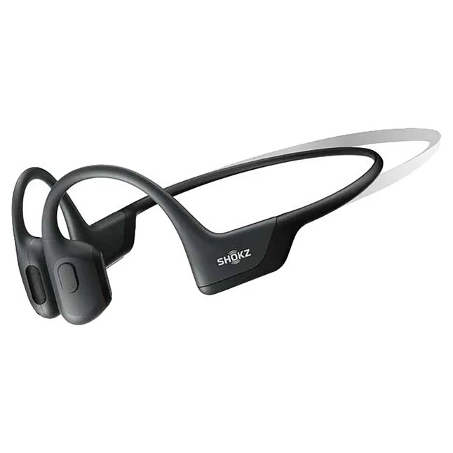 Shokz OpenRun bone conduction headphones in black, featuring a wraparound design for open-ear listening. Perfect for health and fitness activities. Available at www.waiteandsea.com.au.